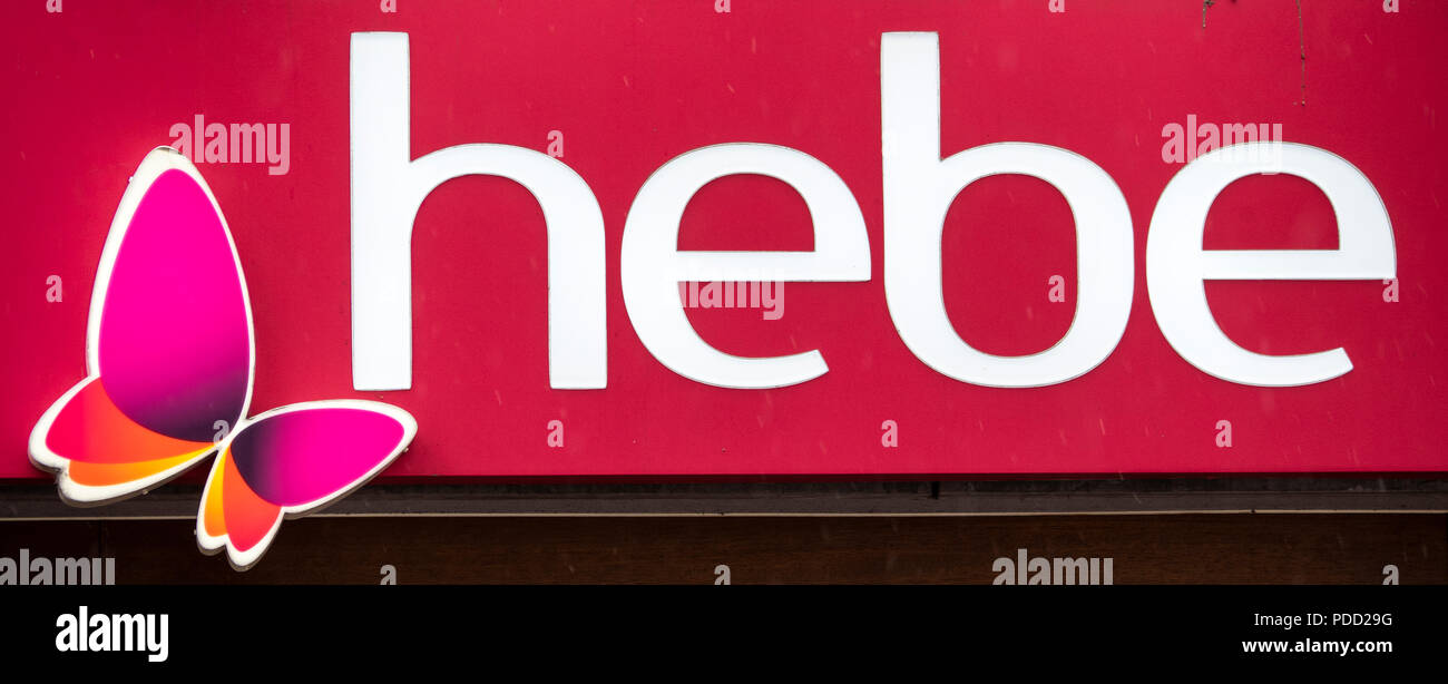La Polonia, Cracovia - Marzo 19, 2018: Hebe farmacia logo Foto Stock
