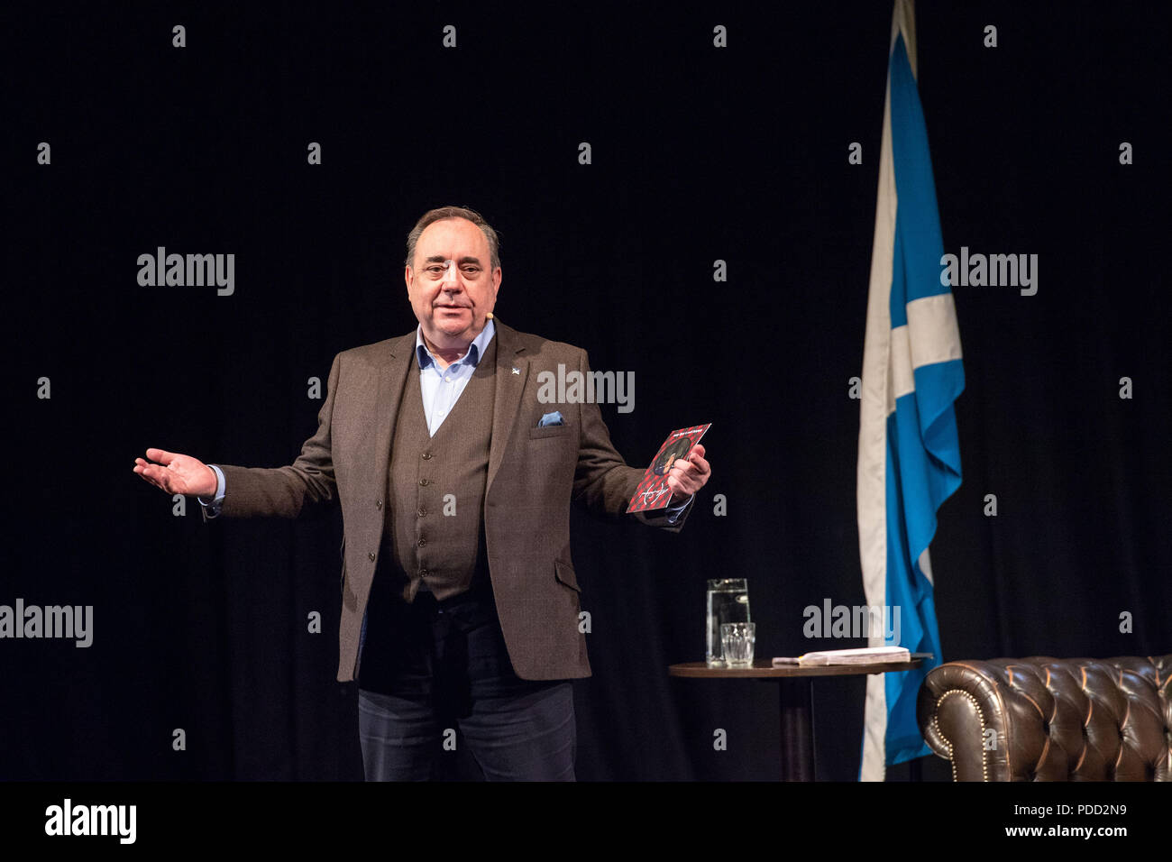 Alex Salmond parla al Church Hill Theatre di Edimburgo Foto Stock