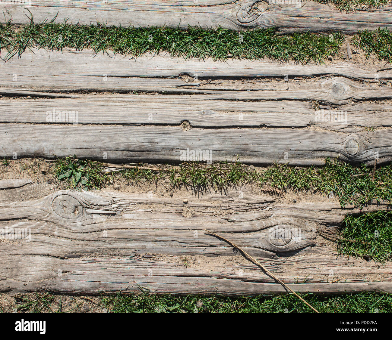 Weathered tavolato in legno passerella Foto Stock