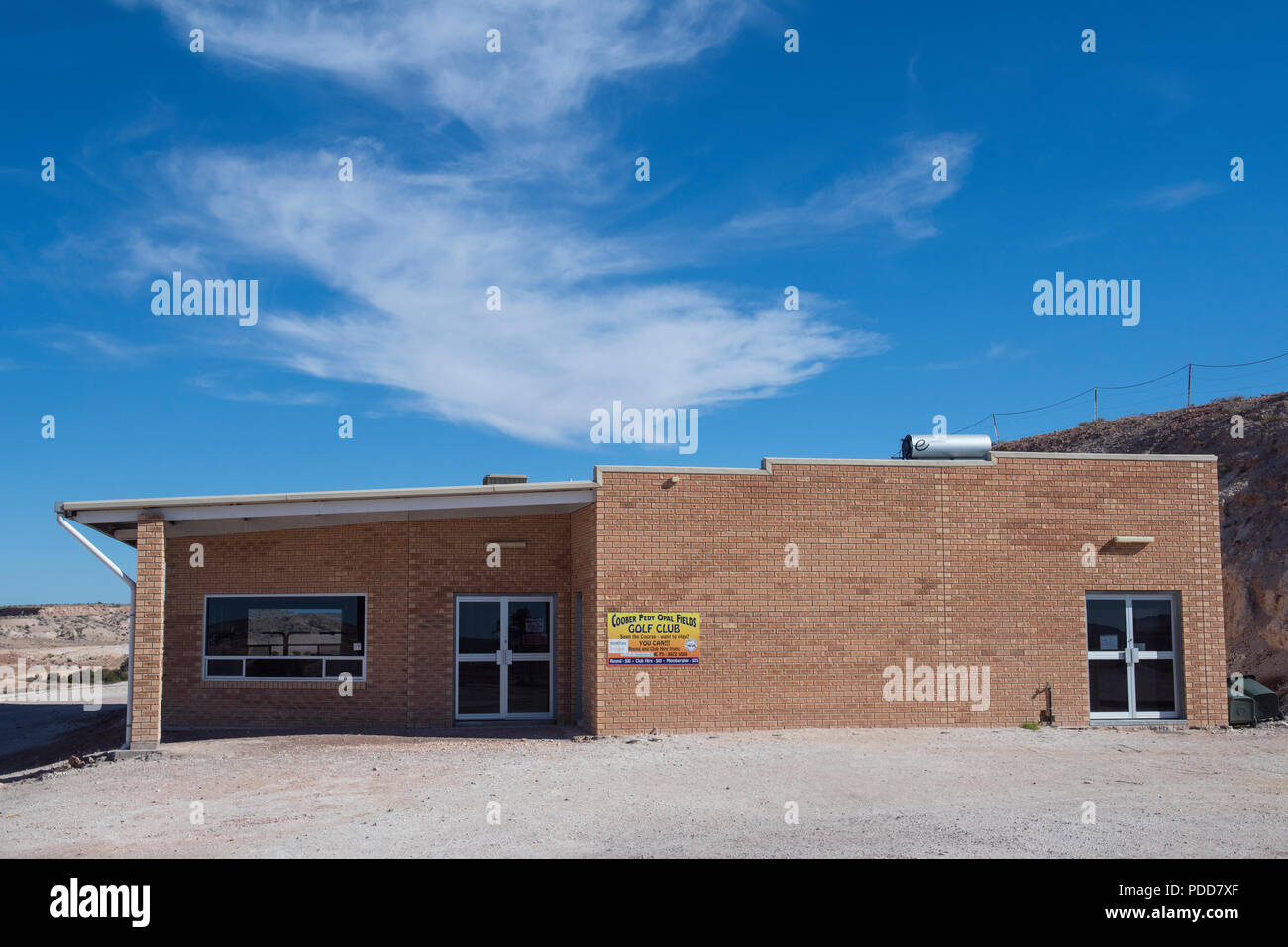 In Australia, in Sud Australia, Coober Pedy. Opale Golf Club, 18 foro grassless completamente campo da golf con i reciproci diritti con la Scozia è San un Foto Stock