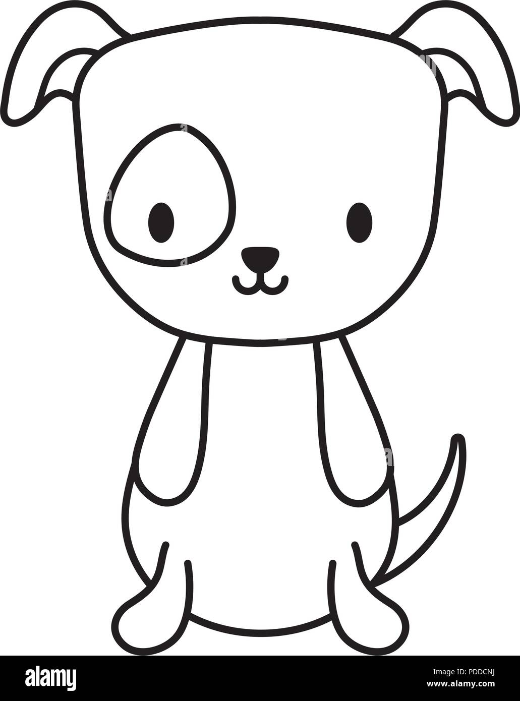 Cute cane icona su sfondo bianco, illustrazione vettoriale Illustrazione Vettoriale