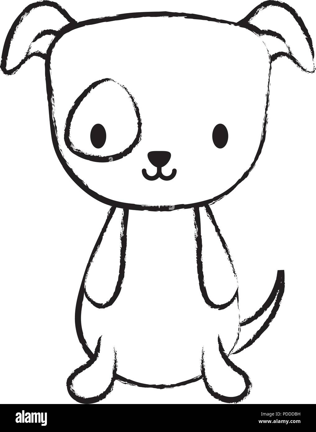 Cute cane icona su sfondo bianco, illustrazione vettoriale Illustrazione Vettoriale