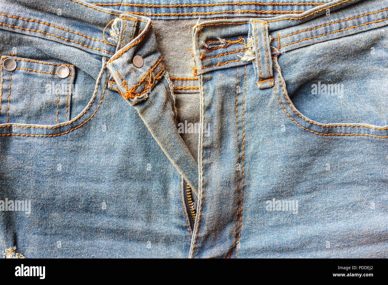 Jeans zipper.Close up jean zipper.texture Denim Foto Stock
