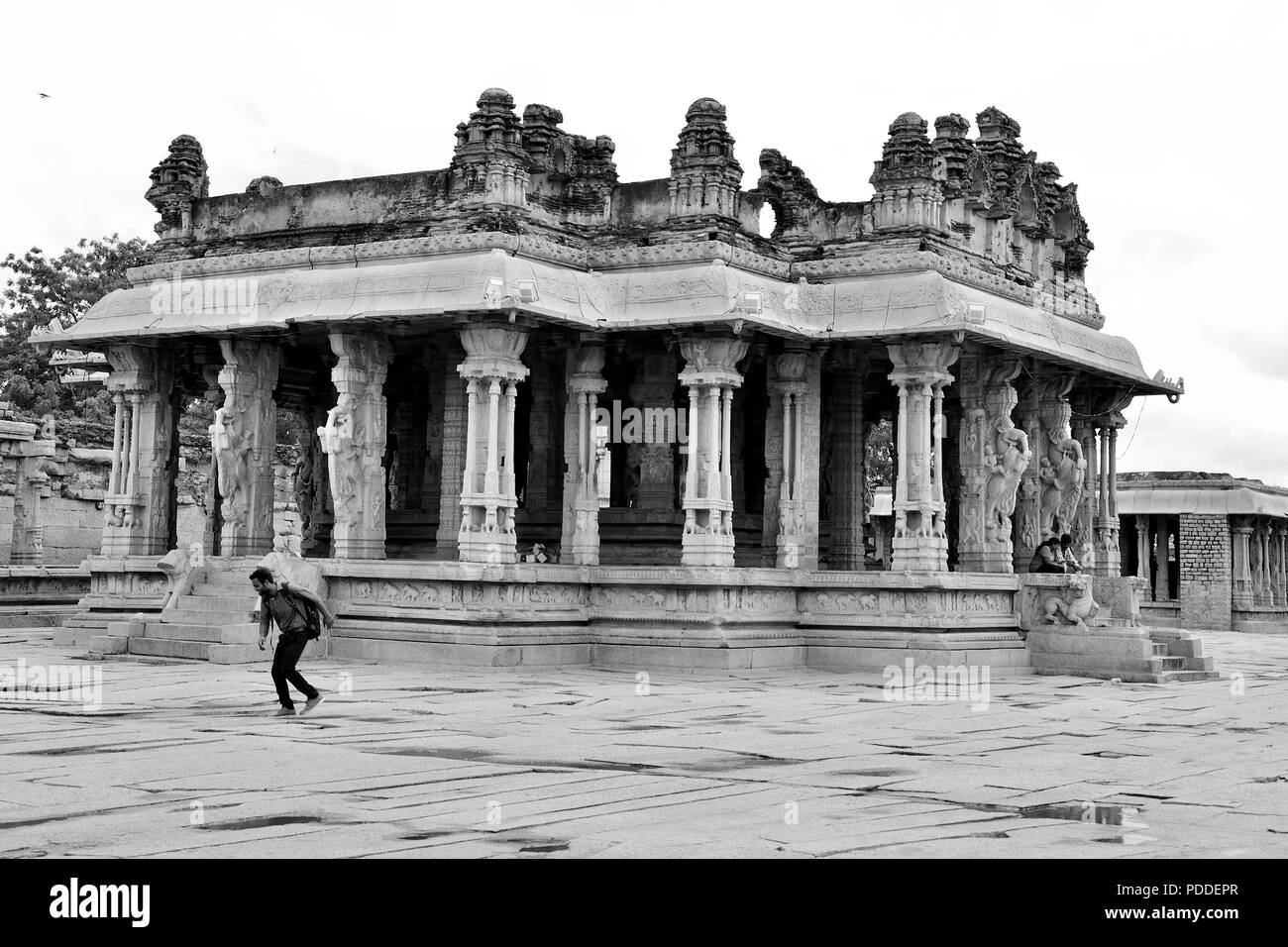 Bellissima vista del tempio Vitthala, tempio complesso, Hampi, Karnataka, India Foto Stock