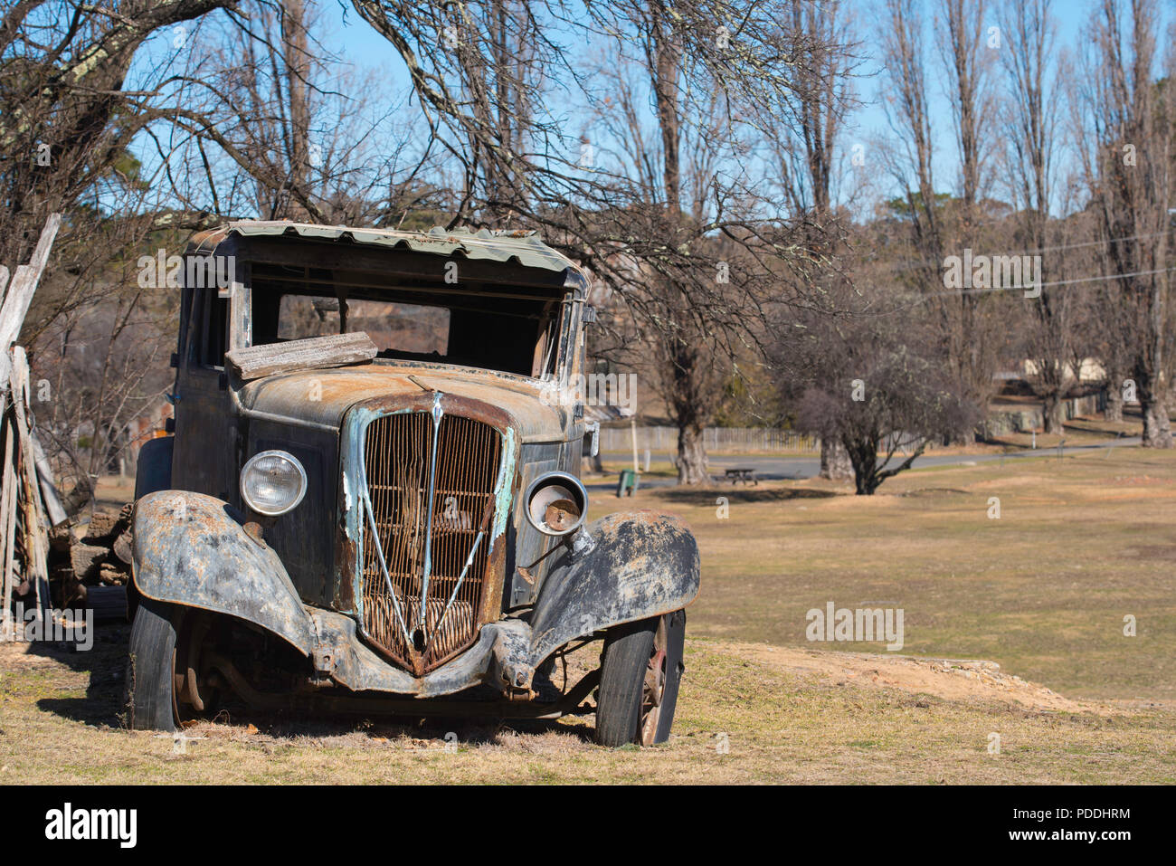 Un 1931 Studebaker Rockne nella città di collina fine a livello regionale del Nuovo Galles del Sud, Australia Foto Stock