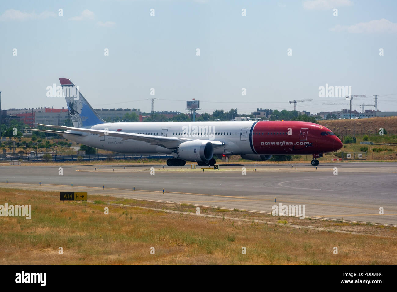 Norwegian Air compagnia aerea a basso costo aereo Foto Stock