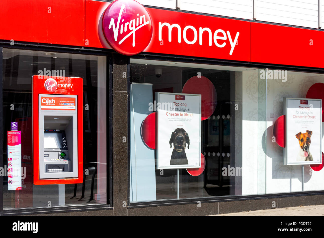 Virgin Money Bank, Front Street, Chester-le-Street, County Durham, England, Regno Unito Foto Stock