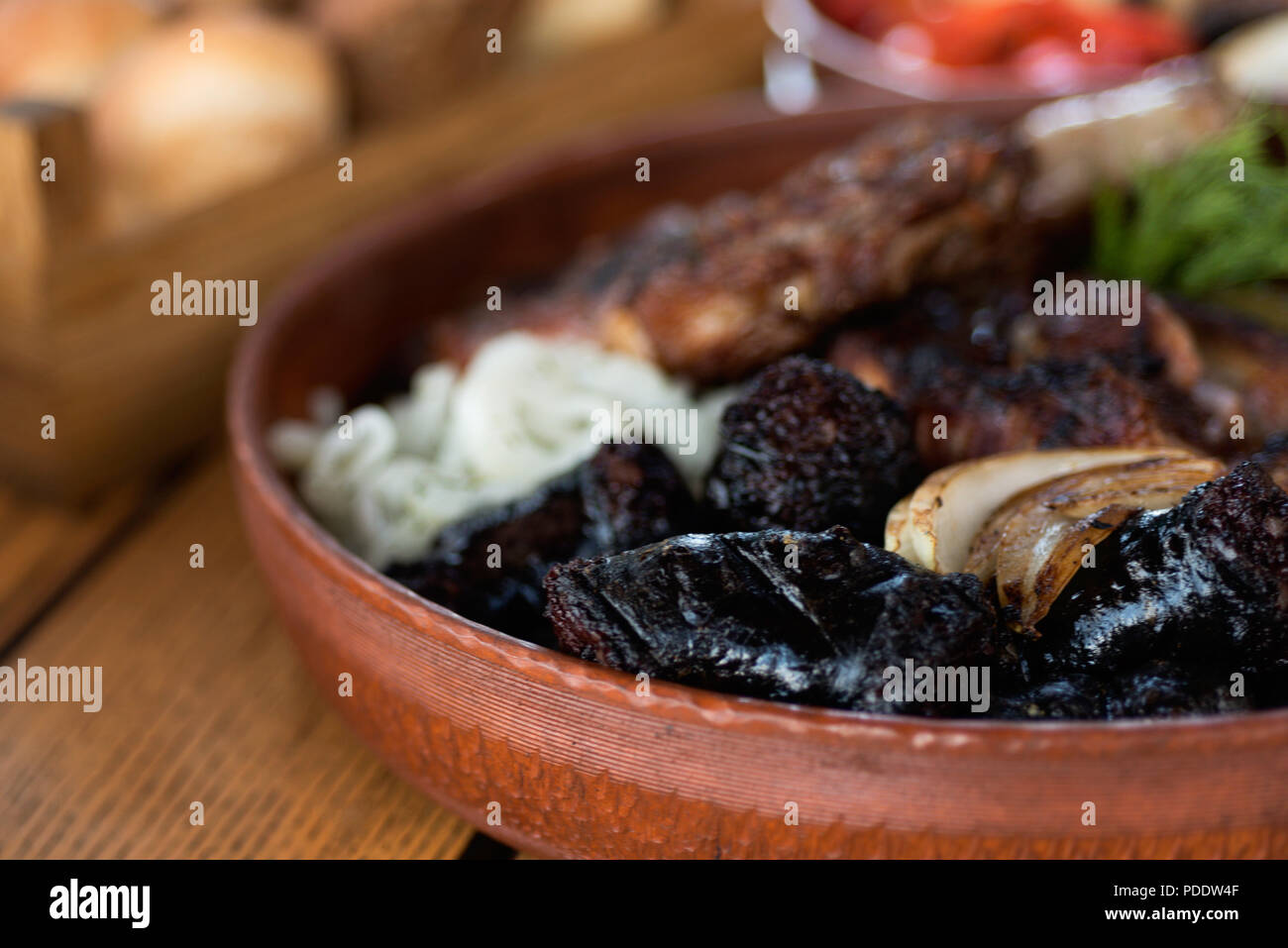 Black Pudding, cibo ucraino Foto Stock