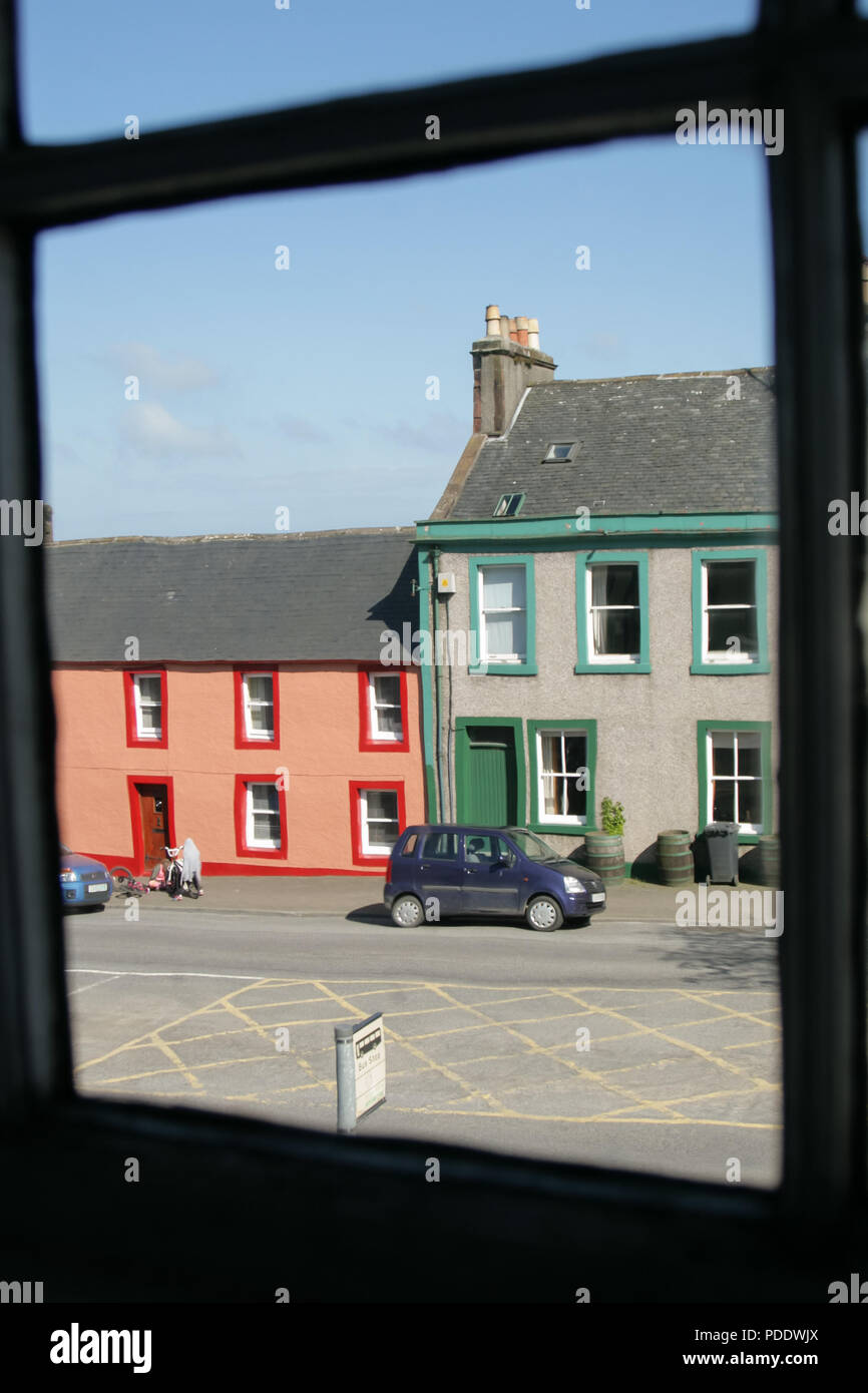 Case a schiera in un villaggio della Scozia, Dumfries and Galloway Foto Stock