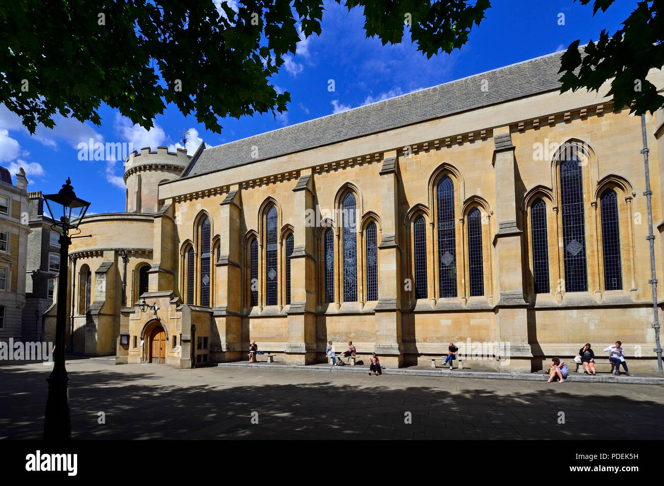 Temple Church, INNER TEMPLE DI LONDRA, INGHILTERRA, Regno Unito. Chiesa del XII secolo costruito dai Cavalieri templari Foto Stock