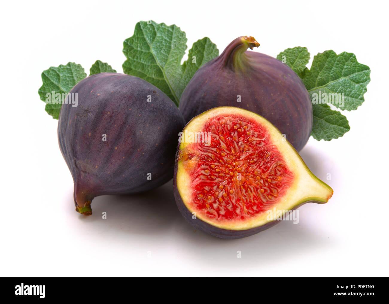 Frutti figure su sfondo bianco Foto Stock