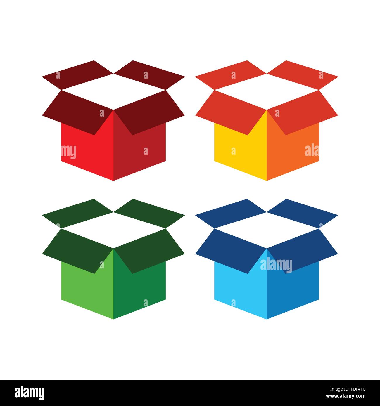 Trasporto merci aperto il vettore nella casella Simbolo icona Logo grafico del modello di progettazione Illustrazione Vettoriale