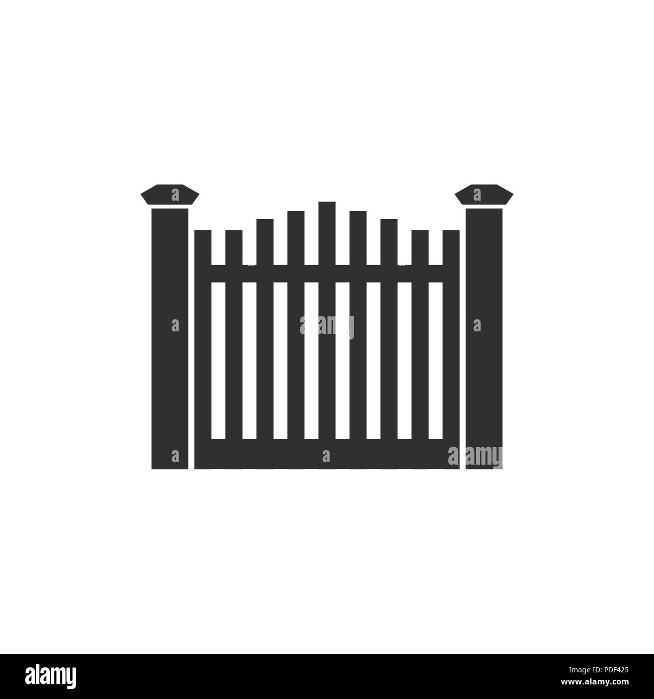 Giardino recinto Gate simbolo vettore Logo grafico del modello di progettazione Illustrazione Vettoriale