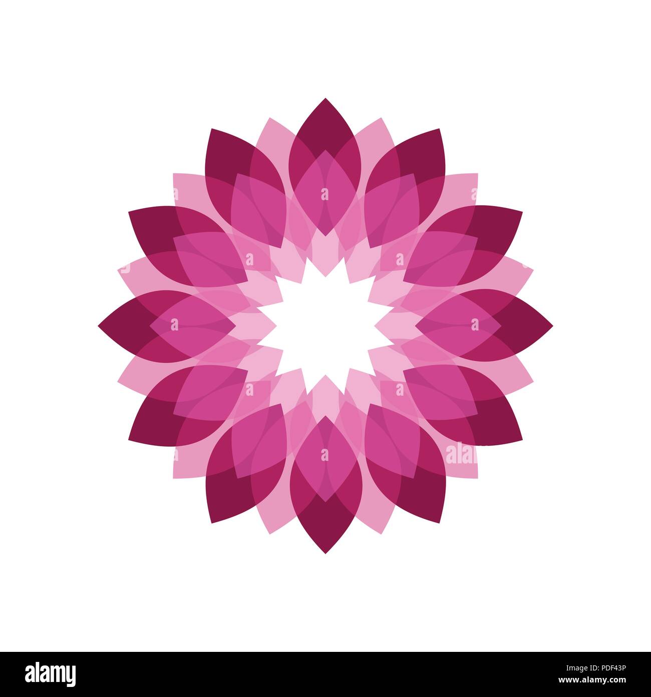 Magenta sfumature di fiore simbolo vettore Logo grafico del modello di progettazione Illustrazione Vettoriale