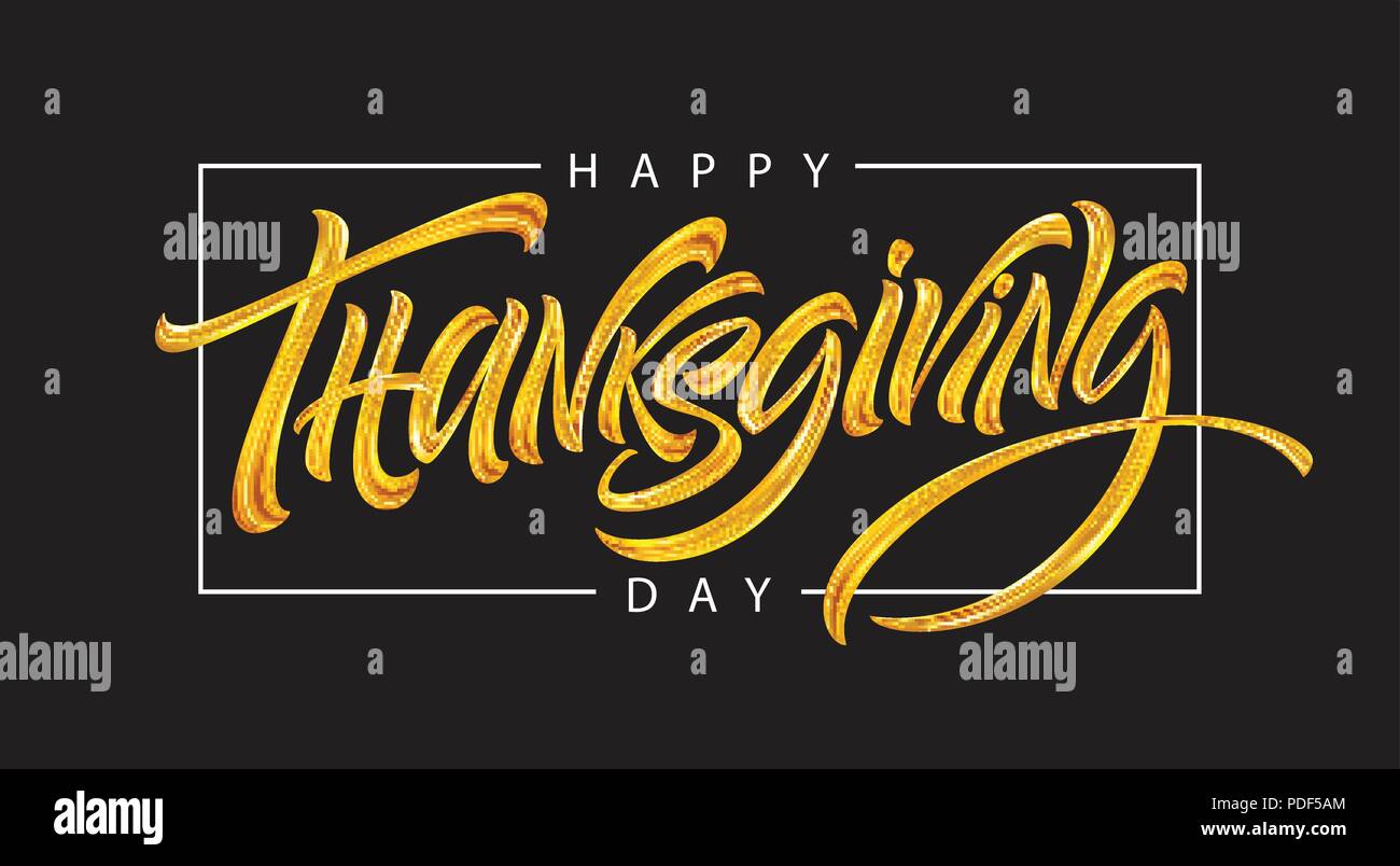 Tipografia di ringraziamento per i biglietti di auguri e poster. Golden Calligraphy lettering. Illustrazione Vettoriale Illustrazione Vettoriale