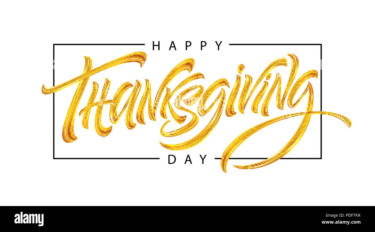 Tipografia di ringraziamento per i biglietti di auguri e poster. Golden Calligraphy lettering. Illustrazione Vettoriale Illustrazione Vettoriale