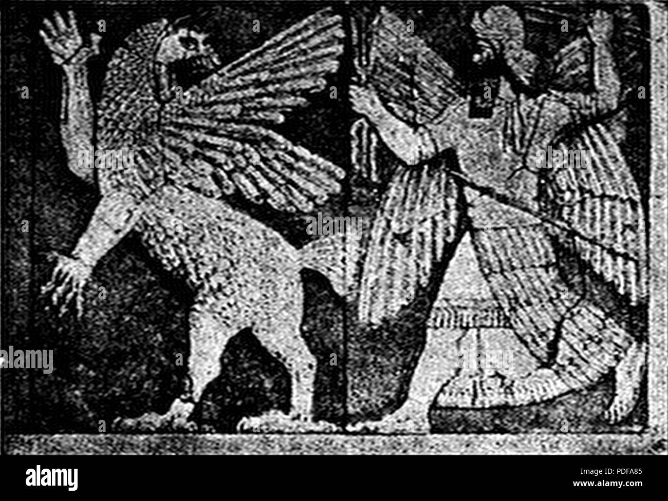 80 Bildhuggarkonst, Marduks 'hotel Astrid med draken, Nordisk familjebok Foto Stock