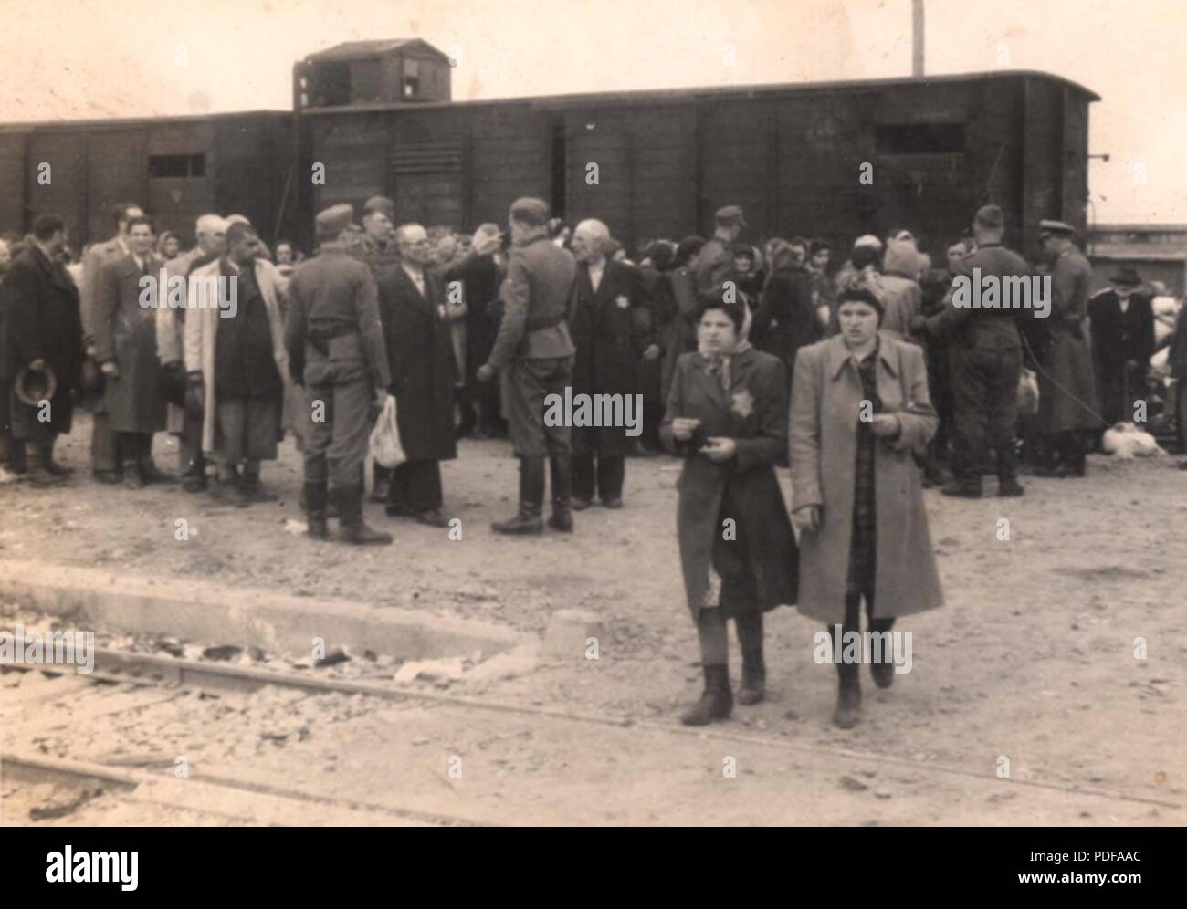 80 Birkenau due giovani donne selezionate per il lavoro forzato Foto Stock
