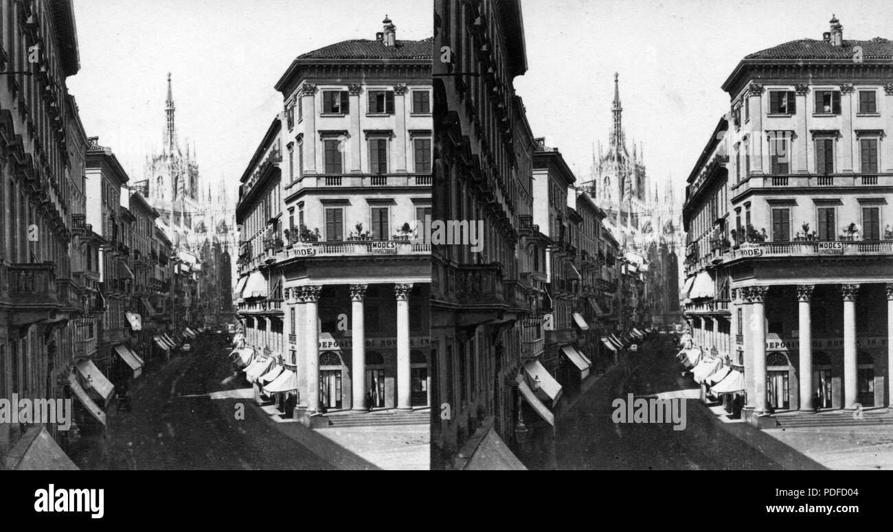 104 Corso Vittorio Emanuele II a Piazza San Carlo felől nézve, háttérben un Dóm. Fortepan 53484 Foto Stock