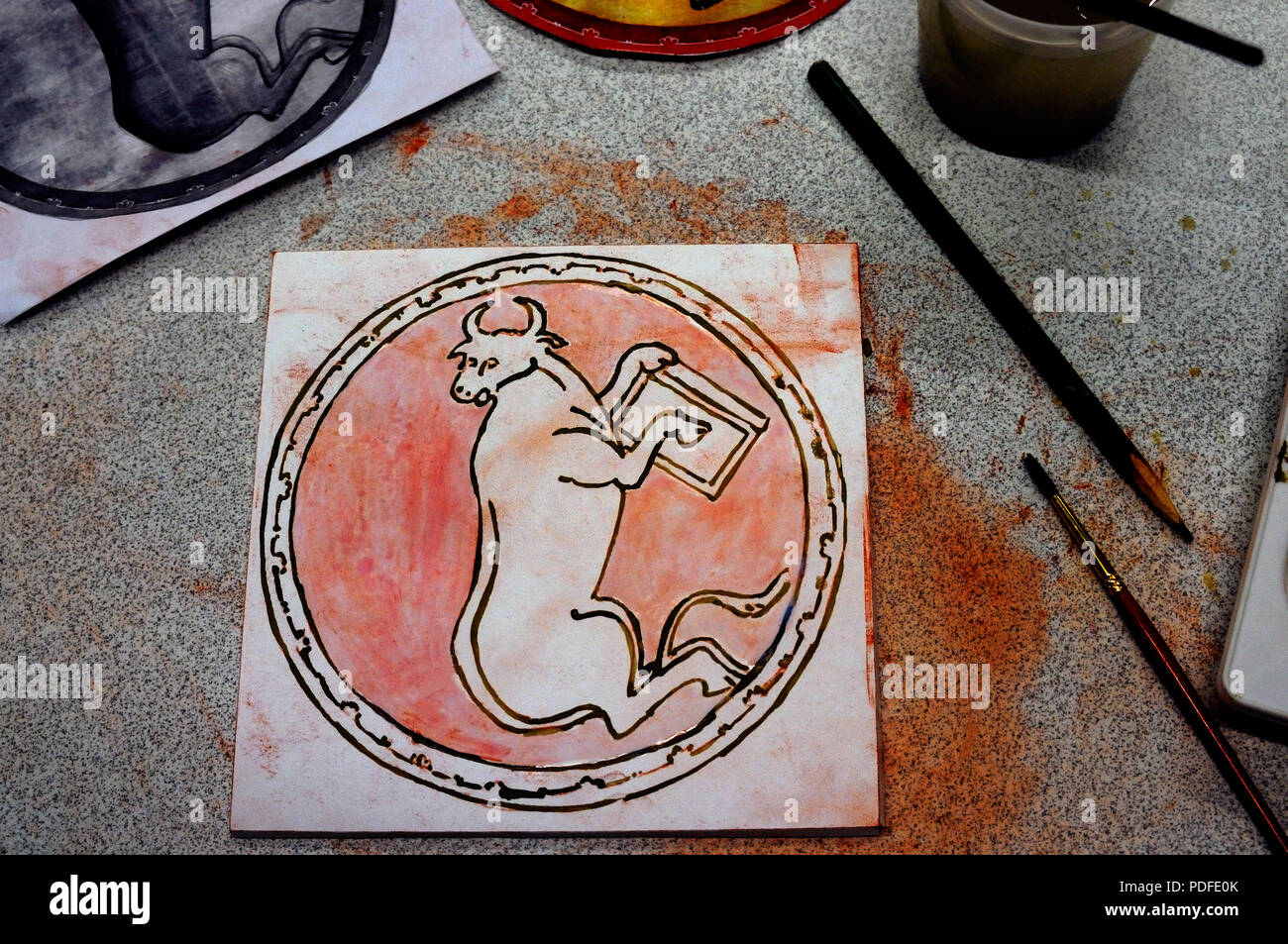 Icona officina di verniciatura Foto Stock