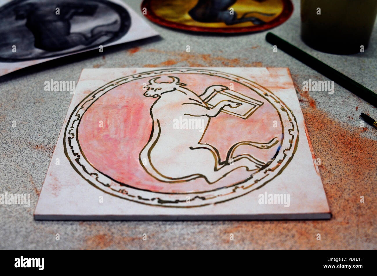 Icona officina di verniciatura Foto Stock