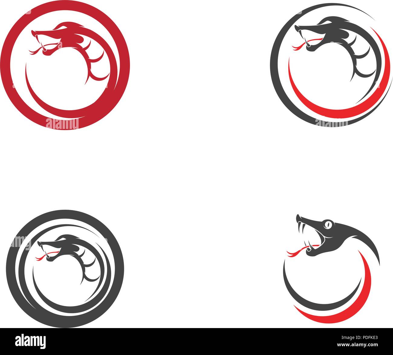 Vettore di serpente logo semplice elemento di design. pericolo snake icona. viper symbol Illustrazione Vettoriale