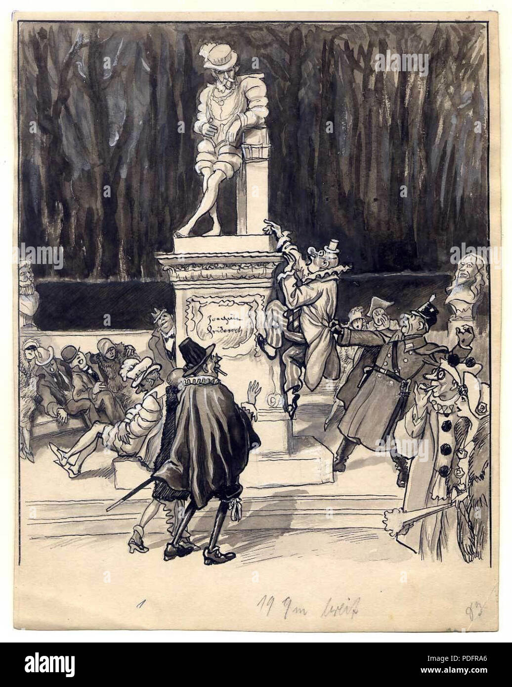 178 Karikatur Zeichnung Siegesallee Karneval Foto Stock