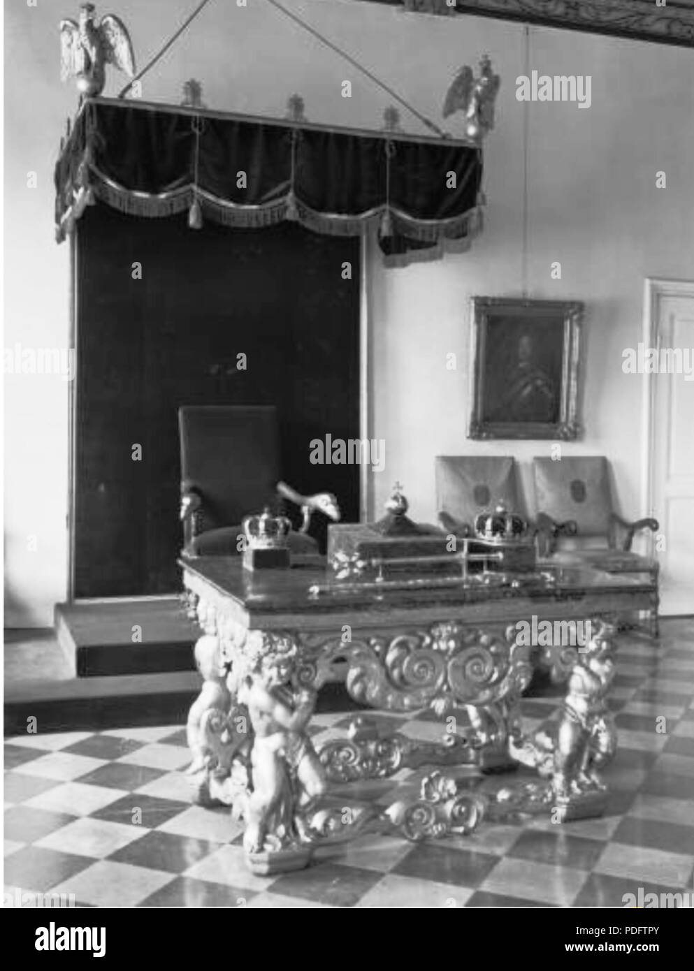189 Königsberger Schloss, Audienzzimmer mit Königsthron (1900) Foto Stock