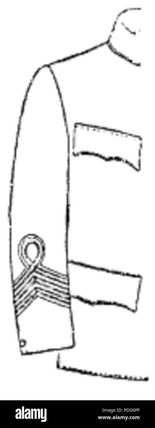 144 Gradbeteckning på ärm fino a vapenrock av 1906 års modell Foto Stock