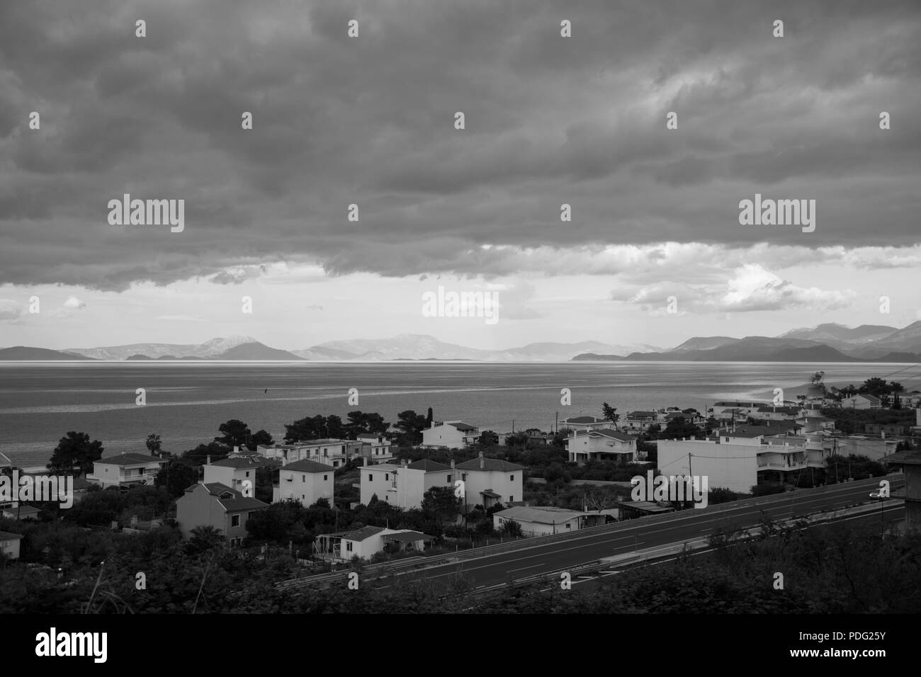 Tramonto e architettura Foto Stock