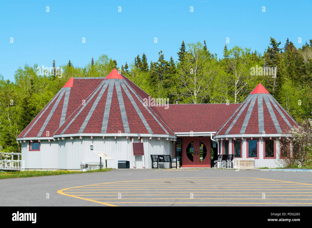 Il Beothuk interpretazione provinciale centro storico sito di Boyd's Cove, Terranova. Foto Stock