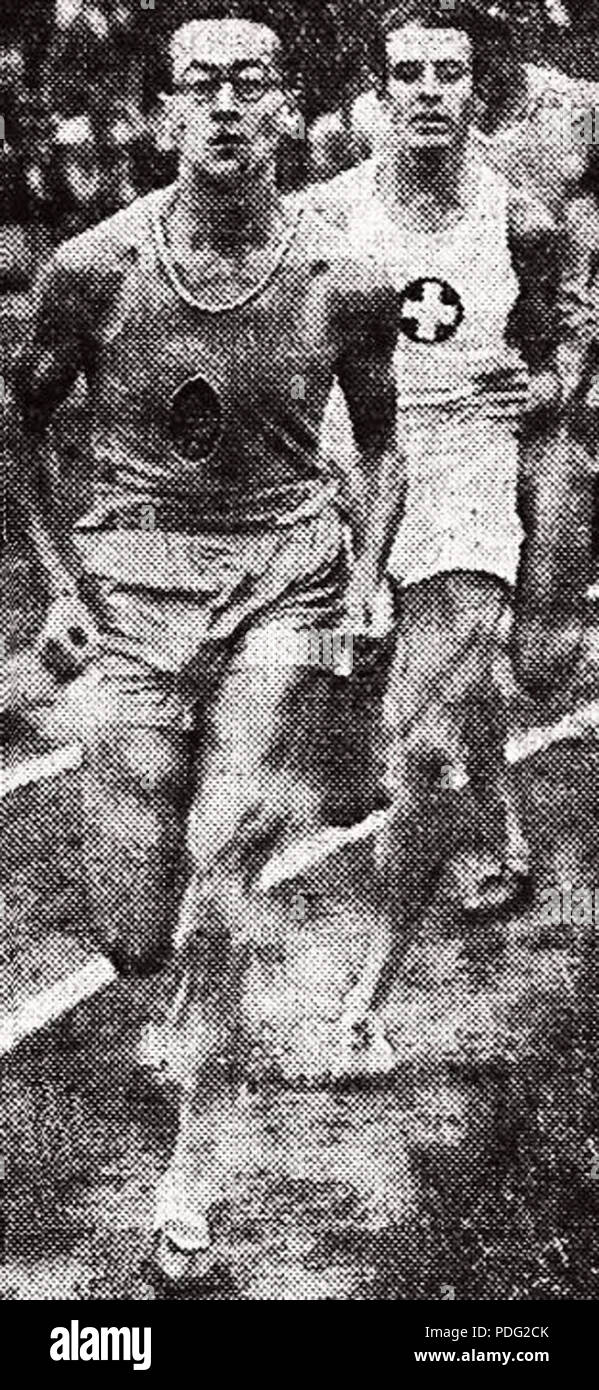 165 Jacques Lévèque, Vainqueur du 800 mètres lors de France-Suisse 1938 à Bâle Foto Stock