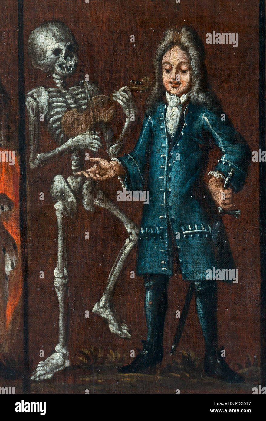 Wallfahrtskirche, Totentanz, Gemälde aus dem 17. Jahrhundert Foto Stock