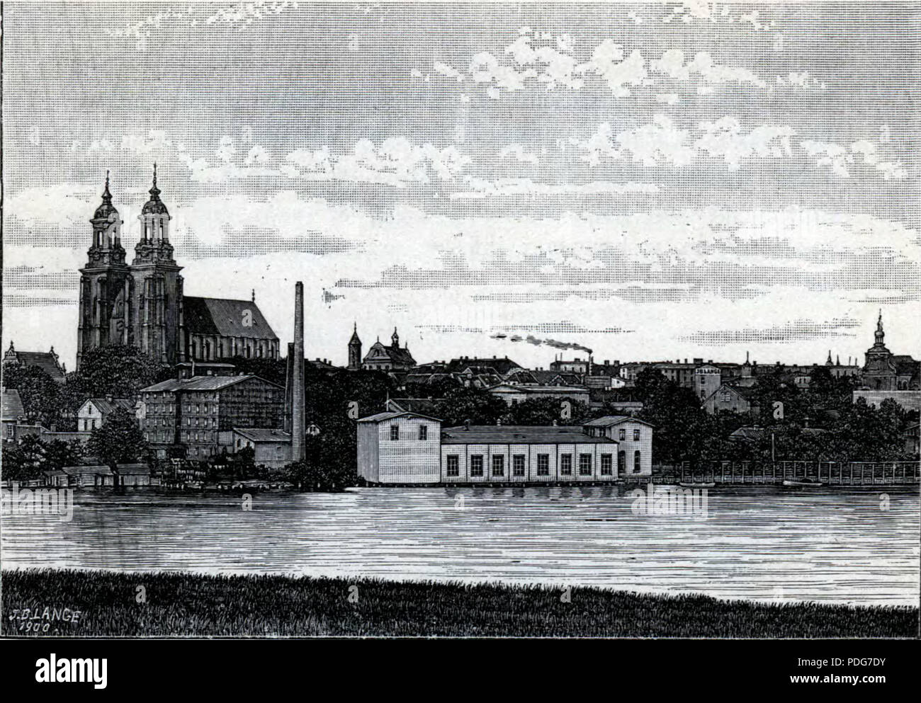 209 Litografia z książki Wspomnienie o półwiekowem istnieniu księgarni ho drukarni J. B. Lange w Gnieźnie1900 Foto Stock