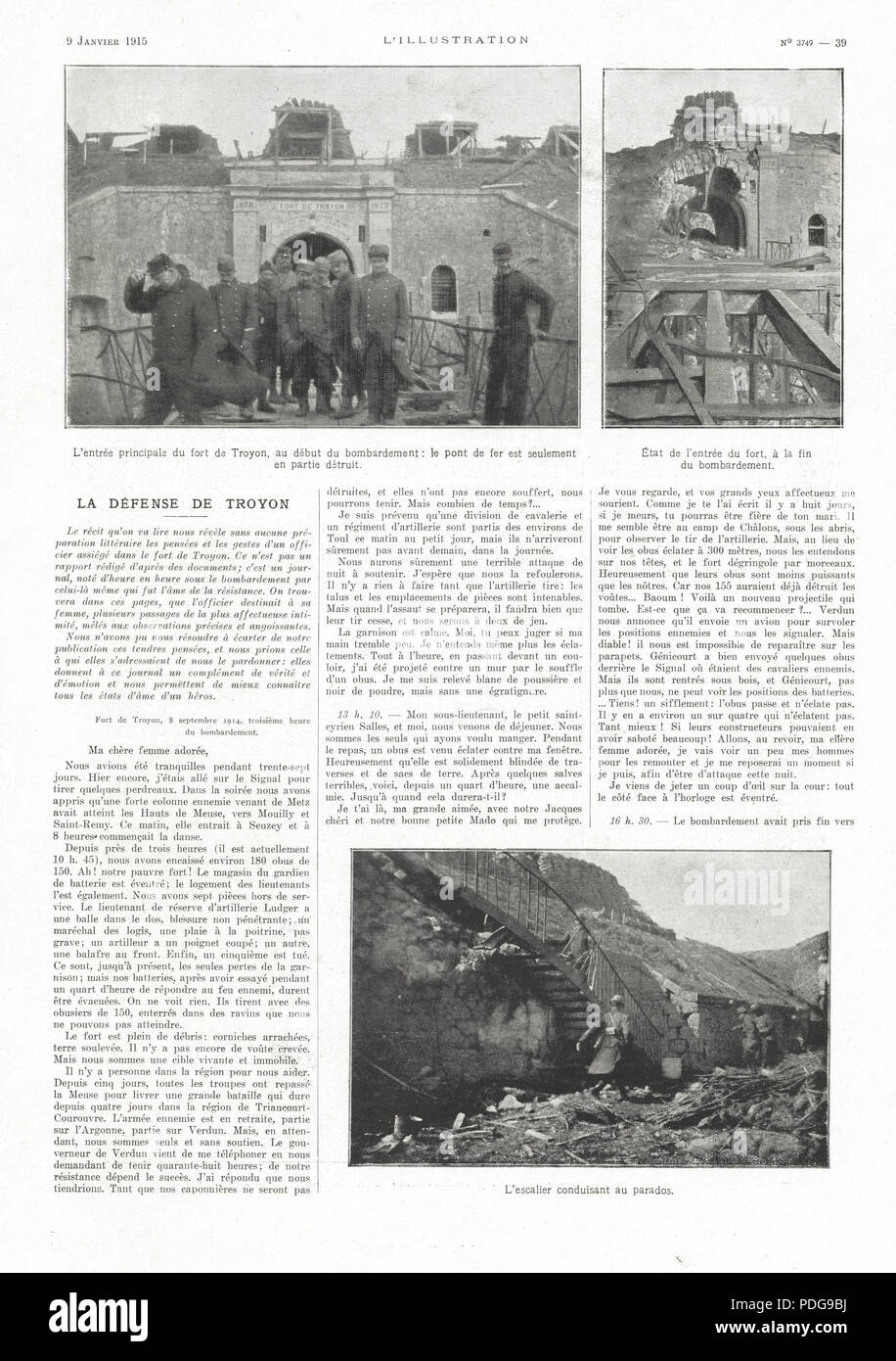 237 n. 3749 9 janvier 1915, scansione19, pagina 39 Foto Stock