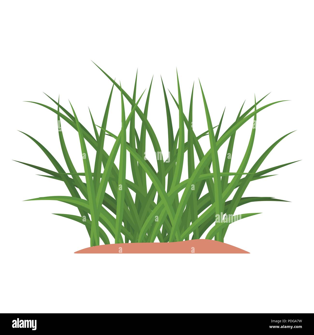 I grappoli di erba verde su un tumulo di terracotta. Illustrazione Vettoriale