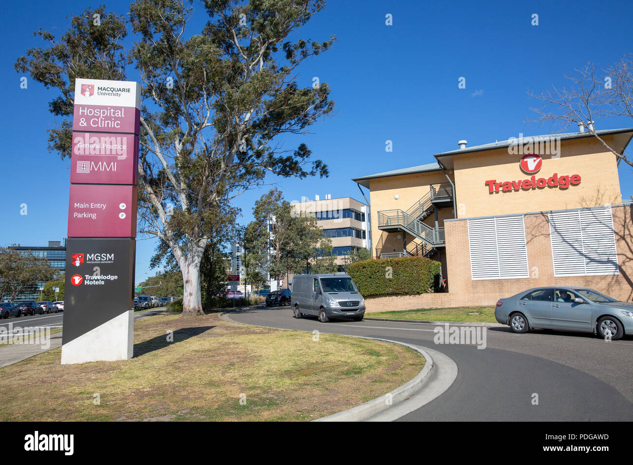 Travelodge Hotel e alloggi a Macquarie University Hospital, Macquarie Park,Sydney , Australia Foto Stock