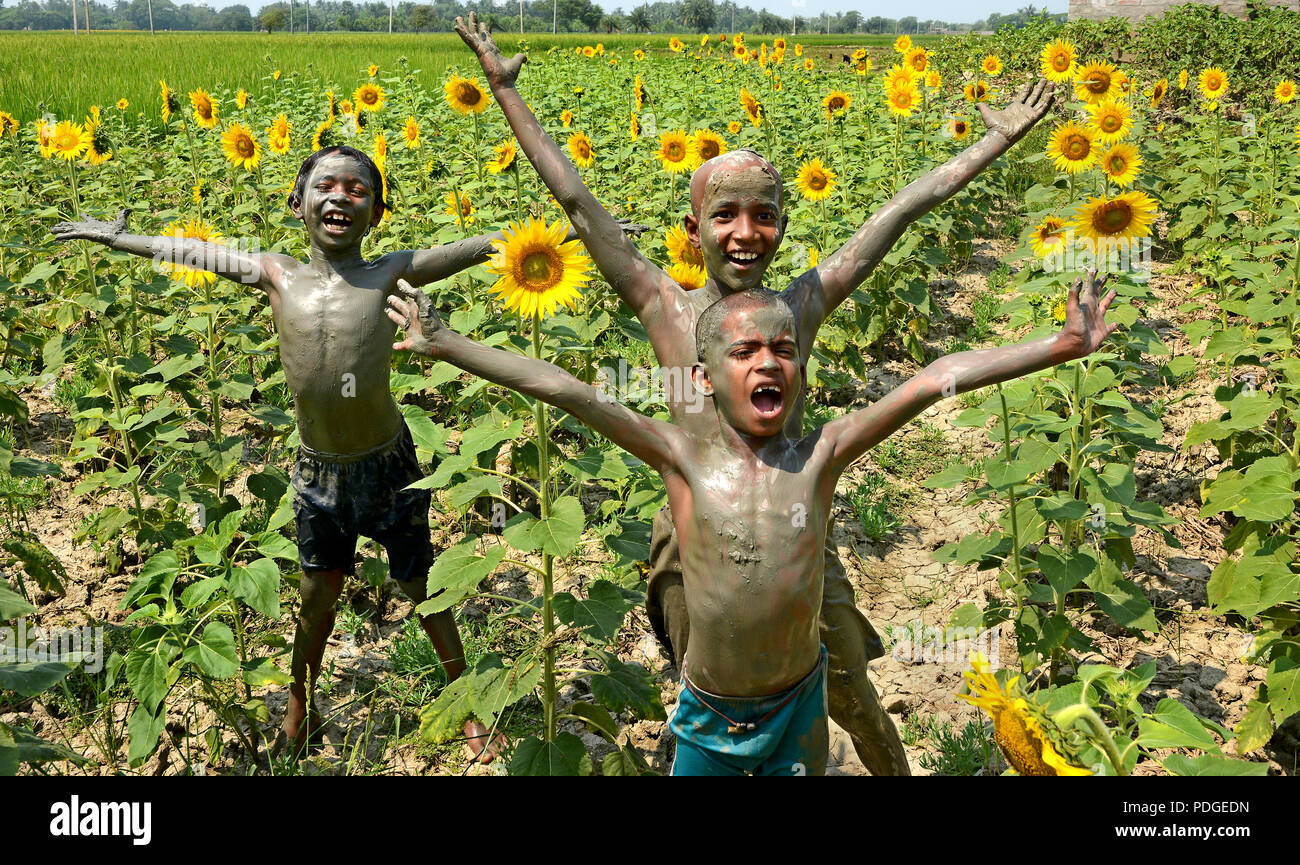 Bambini rurali dell'India Foto Stock