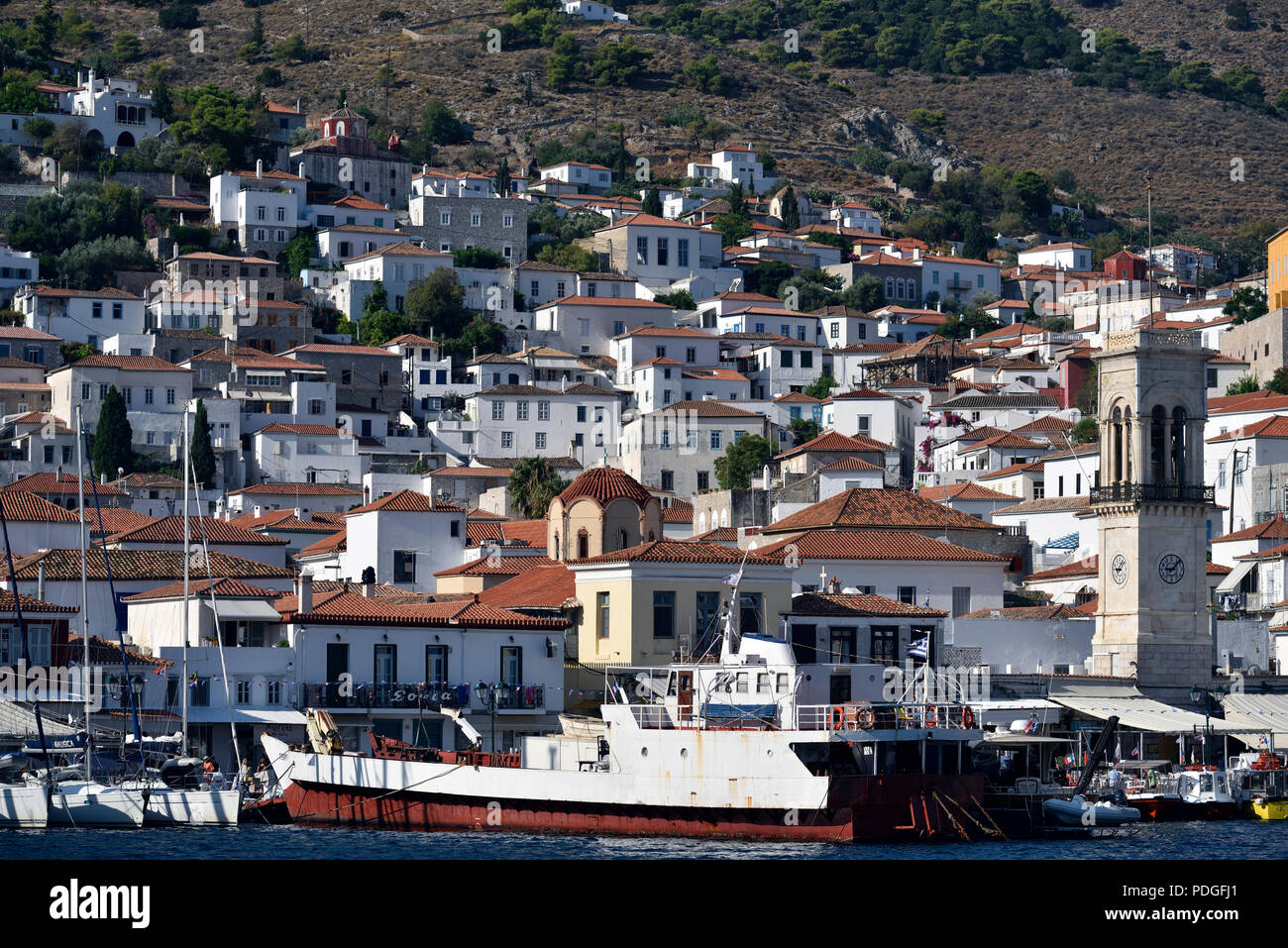 Hydra town a Hydra Island, Grecia Foto Stock
