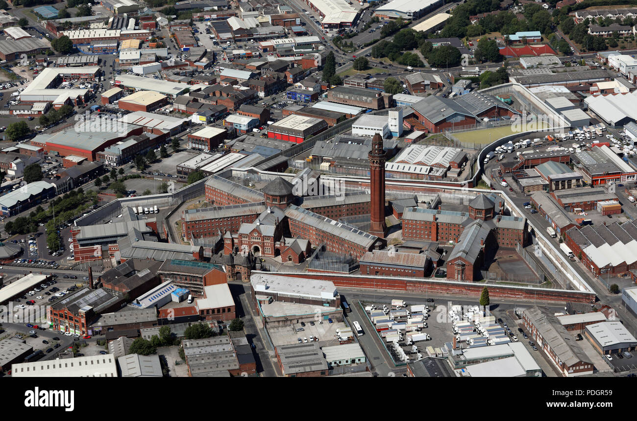 Vista aerea di HMP Manchester, Strangeways prigione, Manchester Foto Stock