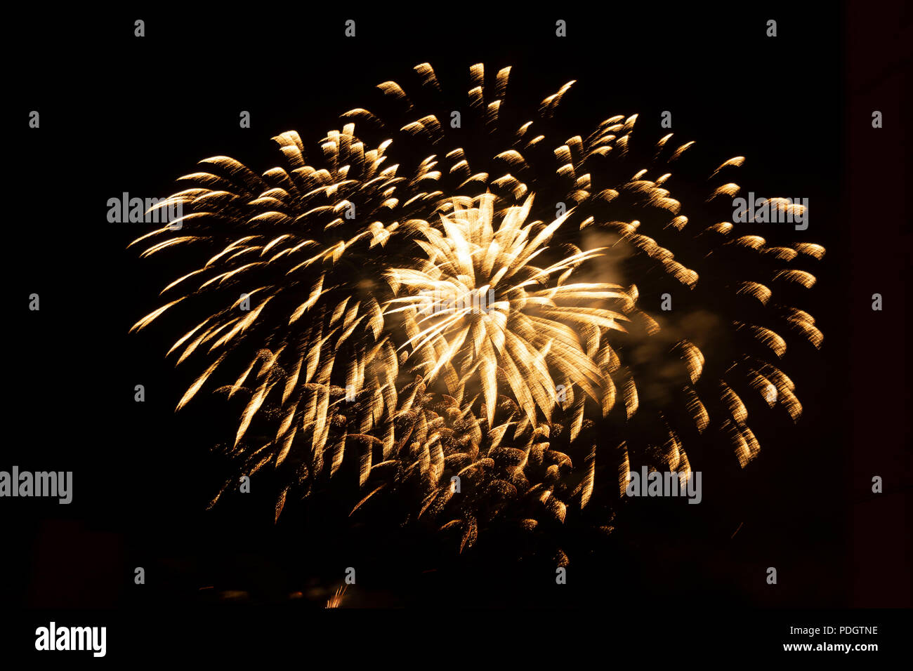 Fuochi d'artificio del 14 luglio, giorno della bastiglia in Francia Foto Stock