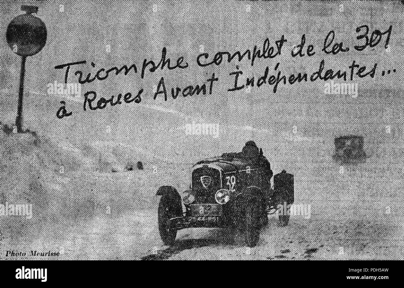 276 Rallye féminin Paris-St Raphael 1933 (Peugeot 301, vainqueur) Foto Stock