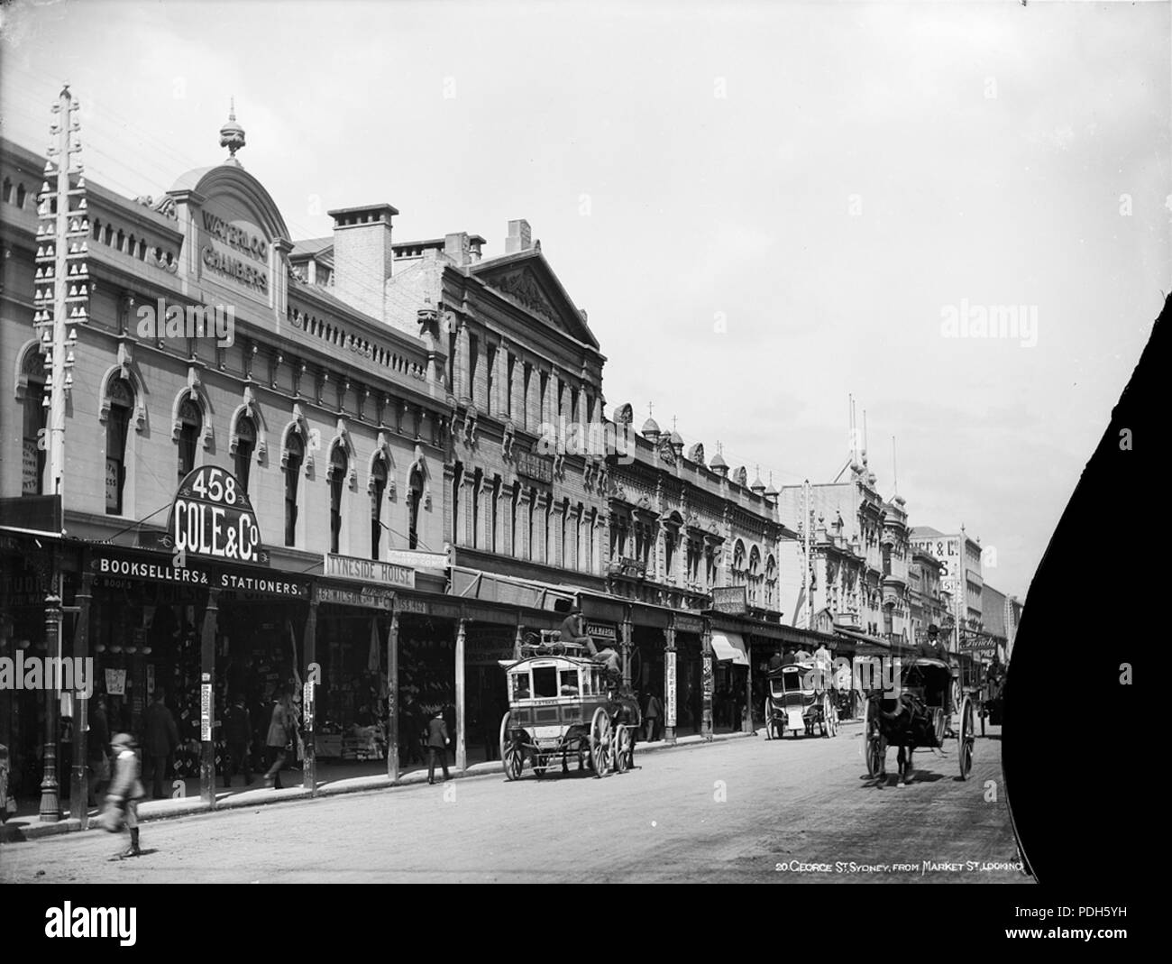 51 George Street da Market Street, Sydney, c 1900 Foto Stock