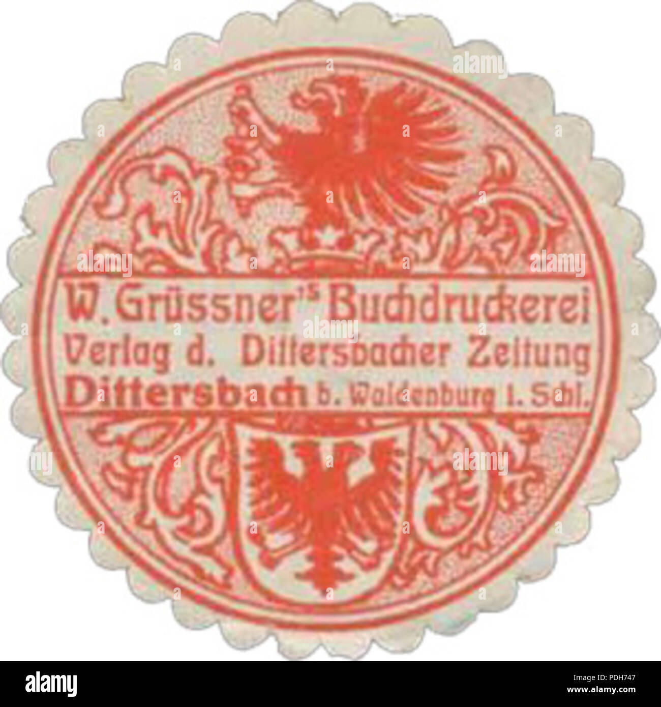 295 Siegelmarke Druckhaus Grüssner Foto Stock