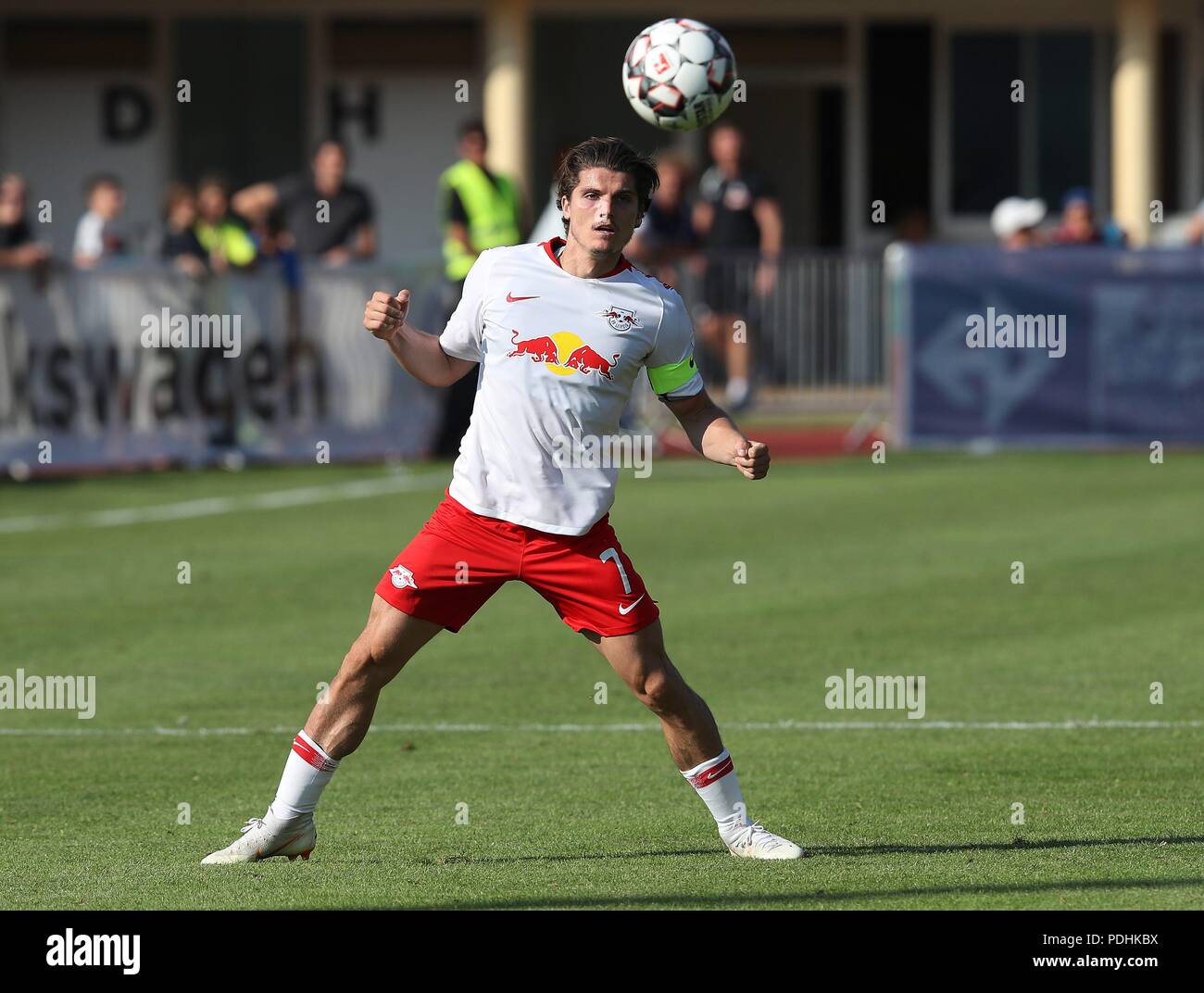 Firo calcio, calcio, 03.08.2018 Prima Bundesliga, stagione 2018/2019 Test match RB Red Bull Leipzig - Huddersfield unica azione Marcel Sabitzer | Utilizzo di tutto il mondo Foto Stock