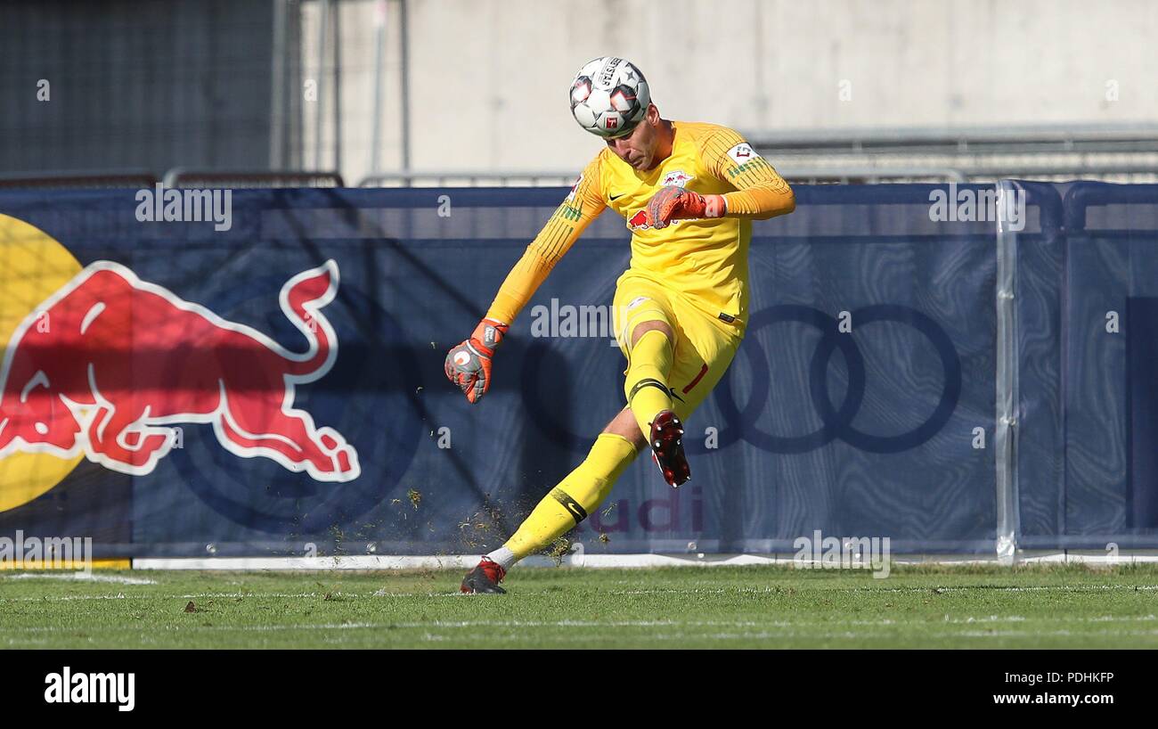 Firo Calcio, 03.08.2018 Prima Bundesliga, stagione 2018/2019 Test match RB Red Bull Leipzig - Huddersfield Peter Gulacsi, singola azione | Utilizzo di tutto il mondo Foto Stock