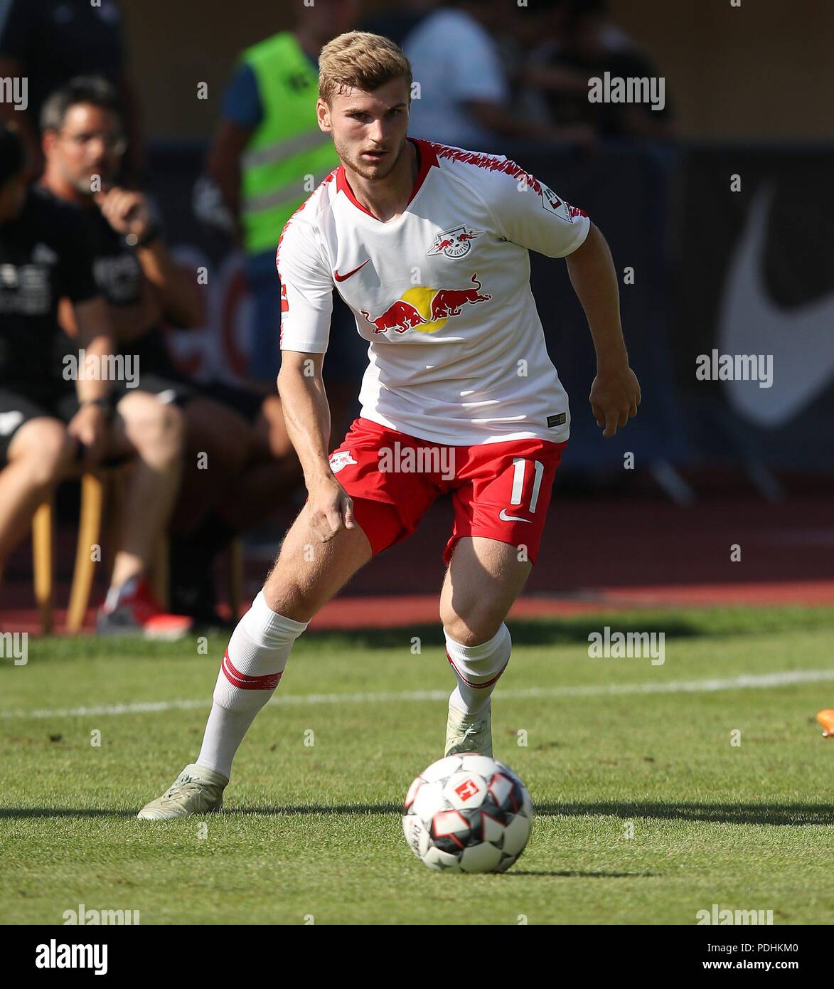 Firo calcio, calcio, 03.08.2018 Prima Bundesliga, stagione 2018/2019 Test match RB Red Bull Leipzig - Huddersfield singola azione, Timo Werner. | Utilizzo di tutto il mondo Foto Stock