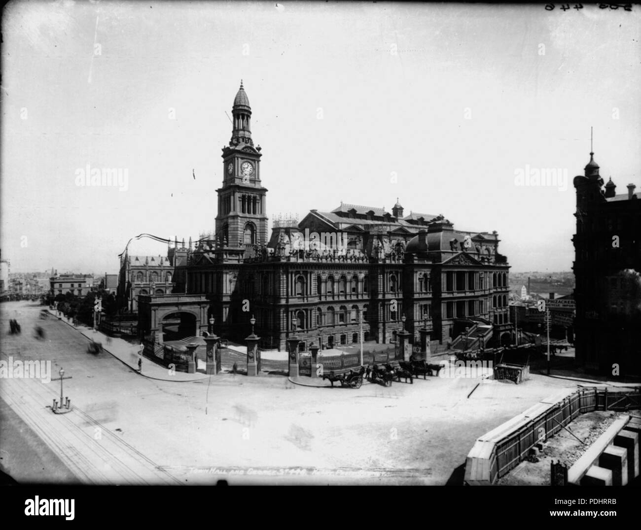 315 Town Hall e George St, Sydney, c 1900 Foto Stock