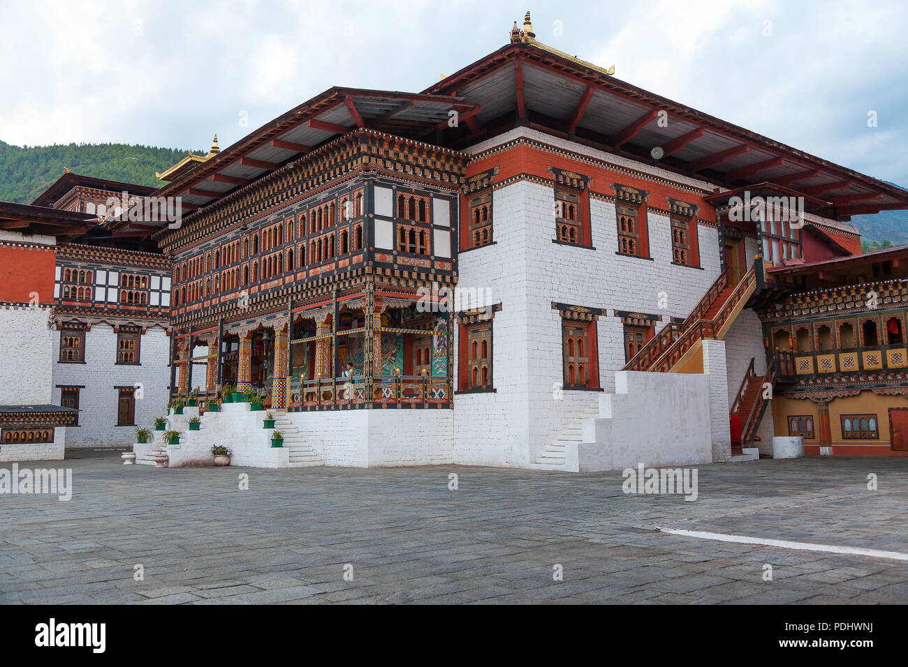Tashichhoedzong nella città di Thimphu Bhutan Foto Stock