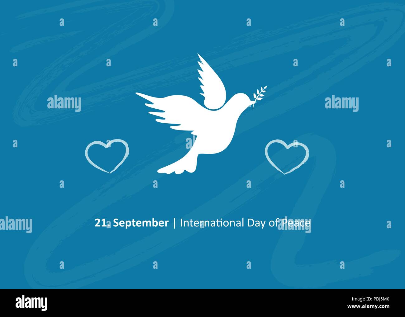 Giornata internazionale della pace colomba 21 settembre illustrazione vettoriale Illustrazione Vettoriale